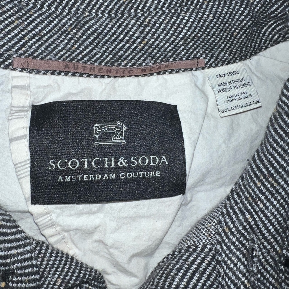 Scotch & Soda Herringbone Button Down Shirt – Black White Tailored Fit - Picture 8 of 10